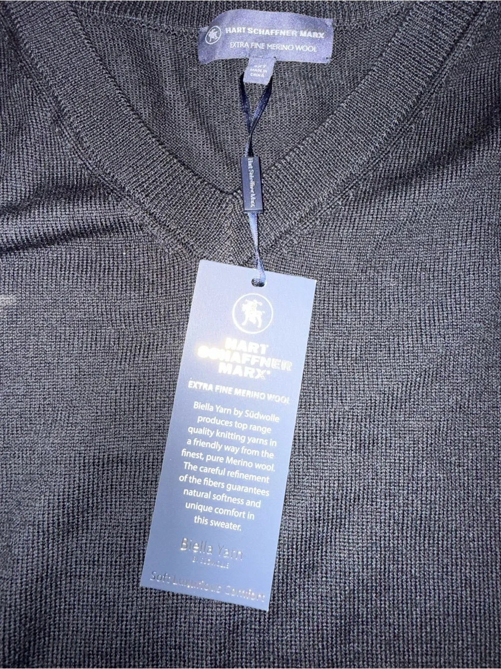 Hart Schaffner Marx Black V-Neck Knit Vest